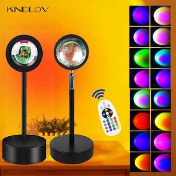 KINDLOV Smart Bluetooth Sunset Lamp Проектор Приложение для удаленной фотосъемки с ночным освещением для гостиной, бара, кафе, магазина, фоновой стены