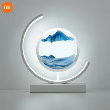 Xiaomi 7-дюймовое художественное изображение из движущегося песка, Круглое стекло, 3D Глубоководный песчаный пейзаж, движущийся дисплей, Рамка с текучим песком, Подарок для детей, домашний декор