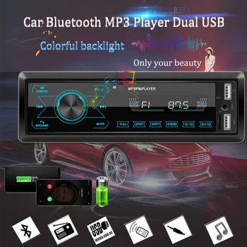 1 Din Автомобильный Радиоприемник MP3-Плеер M10 Bluetooth Handsfree Dual USB LED Экран Поддержка Удаленной Карты памяти FM AUX TF RCA Цветная подсветка