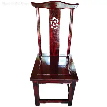 Антикварный стул для официальных шляп, Коммерческий обеденный стул для отеля, Новый китайский деревянный стул, автономный стул со спинкой из цельного дерева в стиле ретро