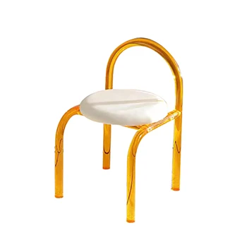 Акриловая мебель для стульев Повседневный дизайн спинки Гостиная Столовая Красочный акриловый стул