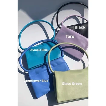 Модная дизайнерская сумка, мягкие женские сумки, сумки через плечо цвета Macarone для женщин 2023 брендов, Органайзер, квадратные сумки для подмышек, кошельки
