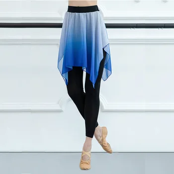 Профессиональные женские балетные брюки для женщин, леггинсы для латиноамериканских танцев, взрослые балетные тренировочные брюки с шифоновой юбкой, спортивные штаны для фитнеса