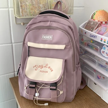 Милый рюкзак для путешествий для женщин 2022 Kawaii Школьный рюкзак для девочек Большие школьные сумки из водонепроницаемого легкого нейлона в Корейском стиле