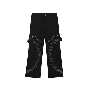 SuperAen, модные прямые брюки-трубочки в стиле ретро для женщин, повседневные брюки-карго в стиле хип-хоп