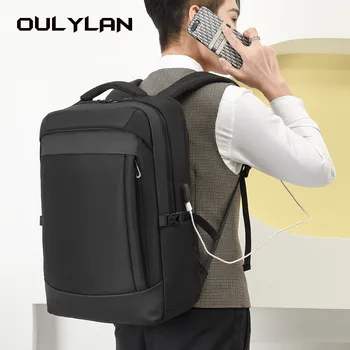 Деловой рюкзак для ноутбука для мужчин, многофункциональные сумки для ноутбуков с USB-зарядкой, Большая вместимость, рюкзак из водонепроницаемой пленки, дорожная сумка