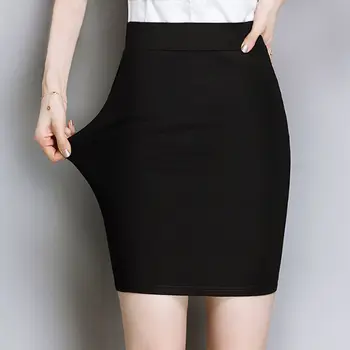 Женская одежда, деловая повседневная однотонная юбка трапециевидной формы с высокой талией, летнее универсальное тонкое мини-платье, женская темпераментная юбка