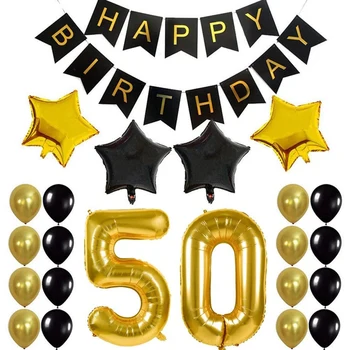 50Th Birthday Party Decor Kit Happy Birthday Воздушный Баннер С Номером 