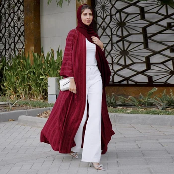Открытая Абая Для Женщин Ид Турция Кафтан Дубай Роскошная Мусульманская Модная Одежда Исламский Халат Femme Musulmane Африканское Платье Кимоно Кафтан