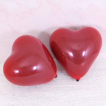 2,2 г Гранатово-красный латексный воздушный шар в форме сердца, вечеринка, День рождения, Свадьба, Двойной воздушный шар с декоративным драгоценным камнем