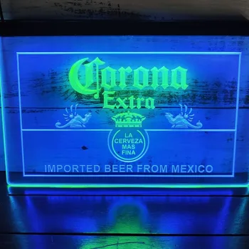 Пивной бар Corona Mexico, паб-клуб, двухцветная светодиодная неоновая вывеска