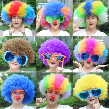 Детский парик для вечеринки с выстрелом в голову, забавный полный головной убор, клоунский спектакль, реквизит для маскарада, литературные развлечения, принадлежности для вечеринок