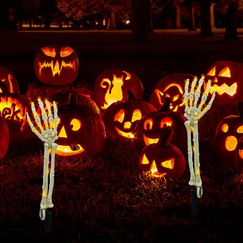 Скелет на Хэллоуин, легкие руки, Украшение для вечеринки в саду, Выползающий из земли, Атмосфера ужаса, Праздничные принадлежности для вечеринок