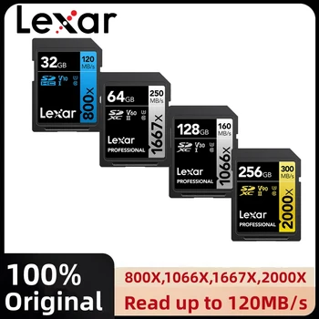Lexar SD-Карта 2000X V90 U3 C10 1667X V60 SDXC Флэш-Карта Памяти 1066X V30 UHS-II Для Цифровой камеры 3D 4K 800X V10