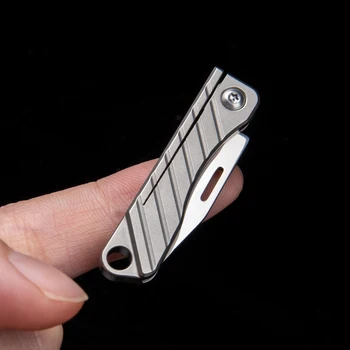 Мини-Титановый Карманный Нож Портативный Складной Нож Брелок Для Ключей Маленький Нож Экспресс-Распаковка Ножа Наружный Универсальный Нож Edc Инструмент