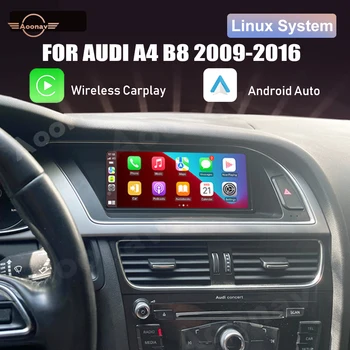 Автомагнитола Linux для Audi A4 B8 2009-2016 Мультимедийное головное устройство GPS, беспроводное радио Apple carplay, стерео, автомагнитола Android