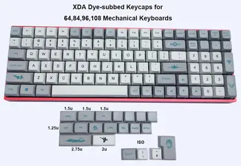 Несколько типов клавишных колпачков F-22 XDA PBT с красящей подложкой ANSI ISO для переключателей Cherry MX Подходят для механических клавиатур 61 64 84 87 96 104 108