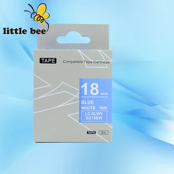 1 шт. Совместимая LC-лента SD18BW Label Tape 18 мм белого на синем для KINGJIM Labelworks