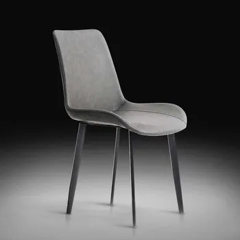 Бесплатная доставка, Обеденные стулья с черными металлическими ножками, современное кожаное мягкое эргономичное кресло для отдыха, дизайнерская кухонная мебель Silla для дома