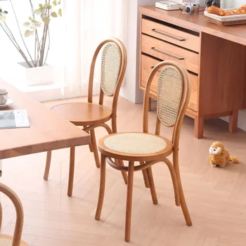 Американский Винтажный стул для гостиной из массива дерева, письменный стол, Дизайн ротангового стула, Средневековые стулья для столовой, Кафе, отель, Скандинавские стулья