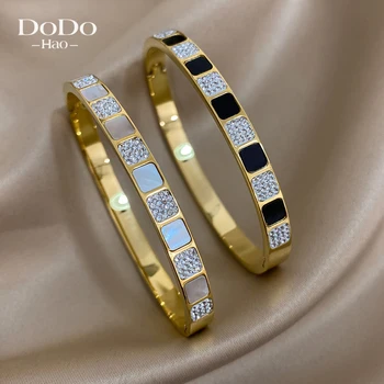 DODOHAO Charm Минималистичные Золотые браслеты из нержавеющей стали, Изысканные Водонепроницаемые Стильные Модные браслеты, Корейские ювелирные изделия