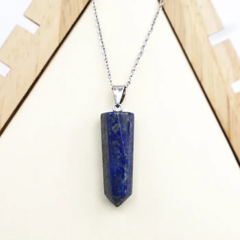 Популярное простое ожерелье с подвеской в виде гексаграммы из натуральной руды Лазурит, сдержанный Роскошный кварцевый камень, трендовый ювелирный подарок Оптом 1шт