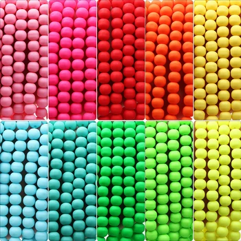Очаровательные глиняные бусины Круглые шарики 6/8 мм Цветные бусины из полимерной глины для изготовления ювелирных изделий своими руками, Бусины, браслет, ожерелье, Аксессуары
