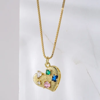 Mafisar, Новое Модное ожерелье с подвеской в виде сердца Для любителей женщин, Цепочка на ключицу Золотого цвета, Женские Милые Ювелирные украшения с цирконием, подарки