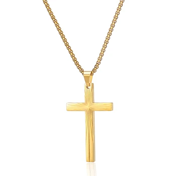 Новые поступления Крест из нержавеющей стали Изящное Модное Ожерелье с подвеской, Ювелирный Подарок Для Него, Женщины С цепочкой