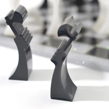2шт 3D шахматных фигур, набор форм для литья из смолы, 3D Шахматная шашка, Эпоксидная форма, Международный набор форм для шахмат, Изделия из смолы
