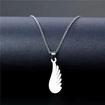 ожерелье с подвеской из перьев из нержавеющей стали, модные простые ювелирные изделия для мужчин и женщин, подарки