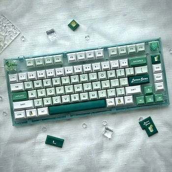Лимонно-тыквенный Зелено-Белый колпачок Для клавиш Для 40 60 87 96 104 Alice Ergo Sofle Planck Layout Разъемная Механическая Клавиатура KCA PBT Key Cap