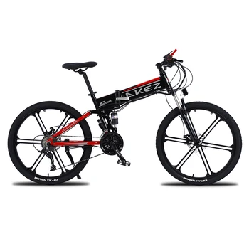 26-дюймовый складной электрический горный велосипед из алюминиевого сплава, 27 скоростей с двойным амортизатором, встроенный аккумулятор, электрический велосипед