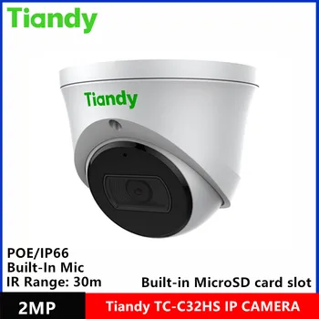 оригинальный бренд Tiandy TC-C32HS 2-Мегапиксельная Купольная IP-камера Starlight IR30 с поддержкой POE с растяжкой и функцией периметра, Встроенный Микрофон