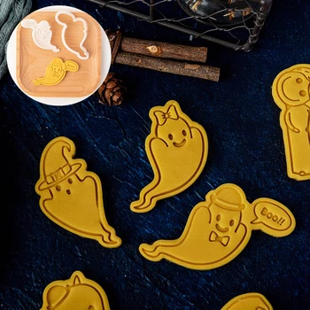 Форма для печенья на Хэллоуин, Мультяшная Призрачная Летучая мышь, Форма для печенья для начинающих, Инструмент для выпечки, Креативная форма ручной работы, мини-штампы для печенья HQ