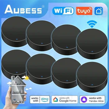 AUBESS Tuya WiFi ИК Пульт Дистанционного Управления Smart Universal Для ТЕЛЕВИЗОРА Пульт Дистанционного Управления Кондиционером Работает С Alexa Google Home Alice
