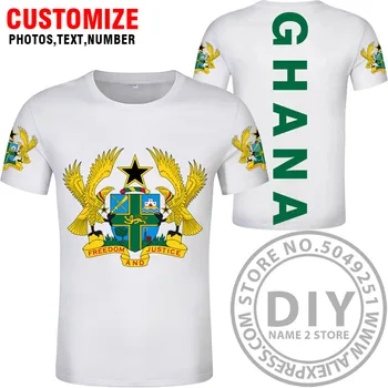 Футболка из Ганы, сделанная своими руками бесплатно, с именем и номером на заказ, мужская/женская модная свободная летняя мужская одежда с круглым вырезом