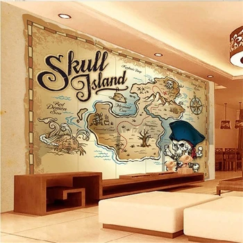 beibehang papel de parede 3D карты карта пиратских сокровищ обои деревянная фреска обои детская комната обои для спальни фрески