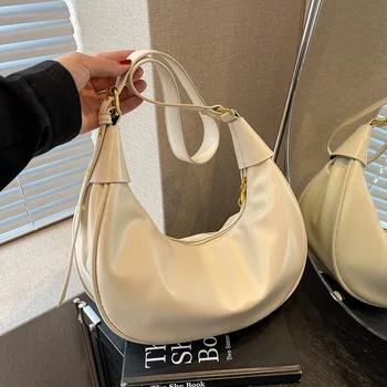 Модная женская сумка с нишевым дизайном, сумка на одно плечо, новинка 2023, однотонная простая сумка Ins для клецек через плечо, через плечо