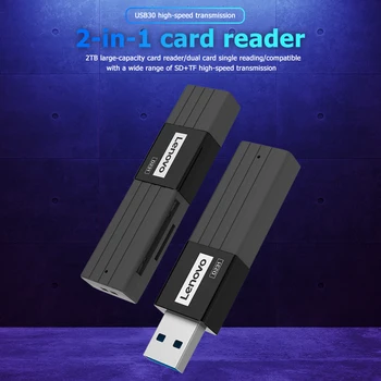 1шт Lenovo D231 С Двумя Слотами USB 3.0 TF Security Digital Card Reader, 2 ТБ Памяти, Высокоскоростная Передача данных 5 Гбит/с для Windows XP /7/8+