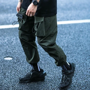 Джоггеры для бега трусцой с широкими передними карманами-брюки-карго techwear ninjawear streetwear EDR-0299