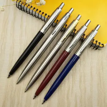 Металлическая шариковая ручка в стиле коммерческой прессы, коммерческие подарочные ручки для школы, офиса, автоматическая шариковая ручка Solventborne, черные чернила
