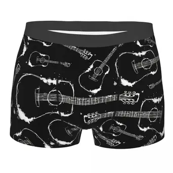 Мужские трусы-боксеры Guitar By Gengerelle Нижнее белье с музыкальным рисунком, очень дышащие Сексуальные шорты высокого качества, идея подарка