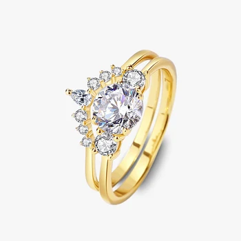 Кольцо с бриллиантом mozanne в один карат для женщин, ювелирный набор из серебра 925 пробы, кольцо оптом, простое и универсальное кольцо