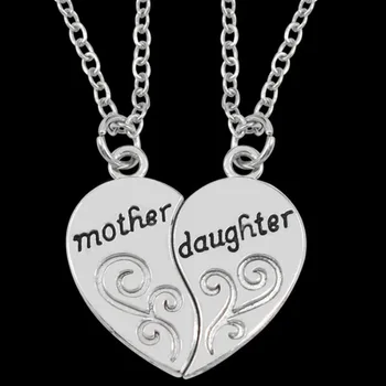 Горячее Стильное Ожерелье Для Мамы и Дочки, Состоящее из Двух частей, Ожерелье в виде Сердца