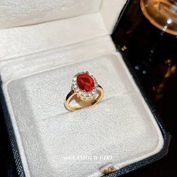 Кольцо с цирконом, овальное открытое кольцо, Модное кольцо на указательный палец, новые винтажные украшения