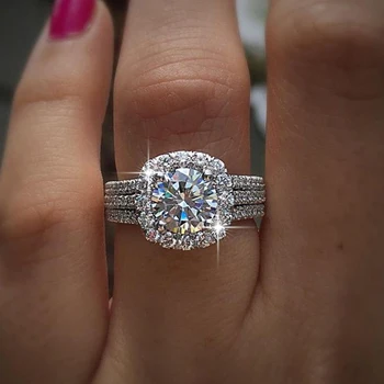 Модное обручальное кольцо для женщин с кубическим цирконием, сверкающими кристаллами, роскошные женские украшения Бесплатная доставка