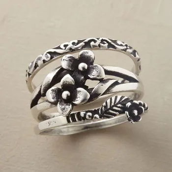 2021 Совершенно Новые Роскошные кольца с цветами из 3 кругов для женщин, Изысканное Свадебное кольцо с цветочным топазом, ювелирный подарок