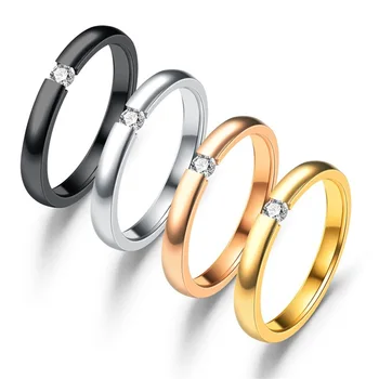 Простые ювелирные кольца из нержавеющей стали с полым круглым отверстием, женское кольцо на палец для девочек, свадебные подарки для вечеринок