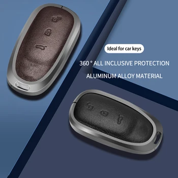 Кожаный чехол для дистанционного ключа автомобиля из алюминиевого сплава, предназначенный для ведущих Ideal One Li Auto L9 2022, стиль держателя смарт-брелка